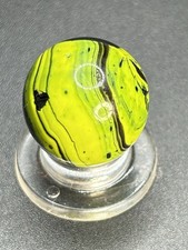 Vintage Electric Yellow Christensen Agate Striped Opaque Marble