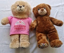 Lot Of 2 BAB Build A Bear Happy Birthday Bear Plushies Boy Girl