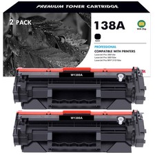 2PK NEW CHIP W1380A Toner Cartridge for 138A HP LaserJet Pro 3001dw MFP 3101fdw