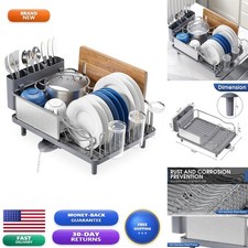 Urackify Stainless Steel Dish Drying Rack for Kitchen Counter 16.9" x 12.4"