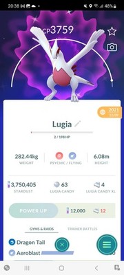 Pokemon Go Shiny Legendary Lugia ( High CP )