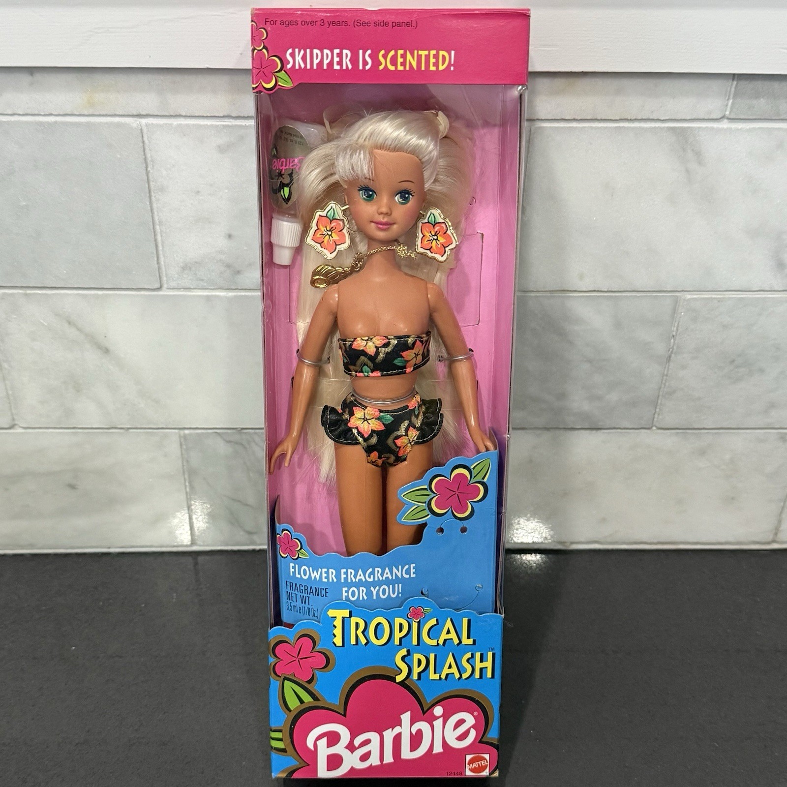Vintage 1994 Mattel Barbie Tropical Splash Skipper Scented Doll 12448 NEW in Box
