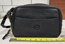 Vintage Dooney  Bourke Black All Weather Leather Camera Zip Top Crossbody