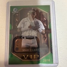 Topps 2025 Bowman Chrome Max Clark Green Parallel /99 #VIP-10 Detroit Tigers
