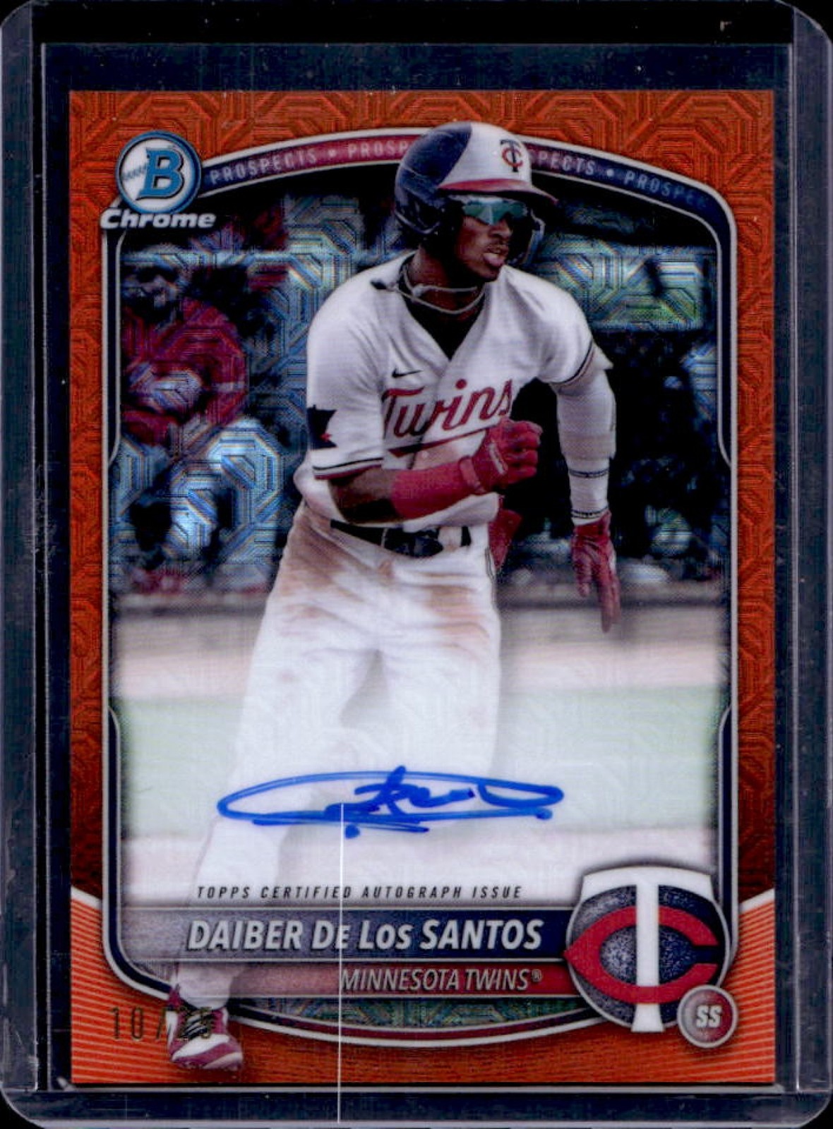 2025 Bowman Daiber De Los Santos Chrome Auto Mega Box Orange Refractor #10/25