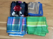 Vintage ECHO Square Oblong ALL 100 SILK Scarf Lot Hand Rolled Plaid Rose Stripe