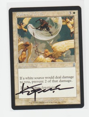 Magic the Gathering ~ Sphere of Truth ~ M/NM ~ Odyssey ~ Signed by Artist #1