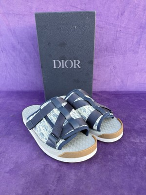 CHRISTIAN DIOR Oblique Mens Alpha Sandals Size EU 44 / US 11 Blue