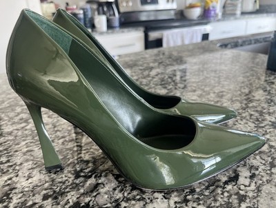 Green Marc Jacob s Patent Leather Point Toe 4  Heel 9.5M