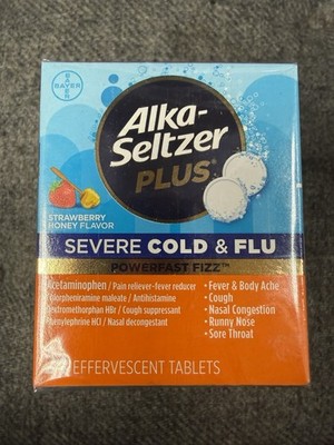 3 Boxes Alka-Seltzer Plus Severe Cold & Flu 24 Effervescent Tablets Each 10/2027