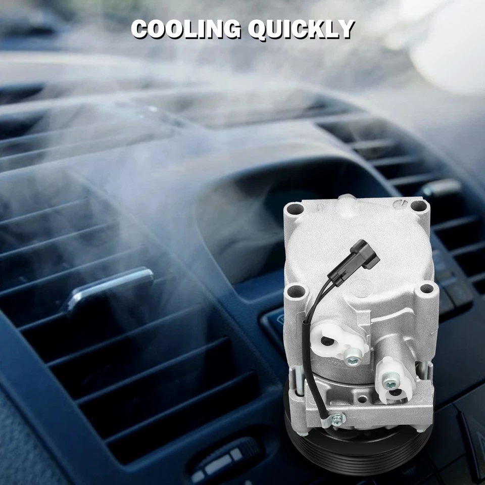 Compresor de aire acondicionado compatible con Ford E-150 E-250 2007-2011 2012 2013 4,6 L 5,4 L 8R3Z19703B Foto 4 de 4