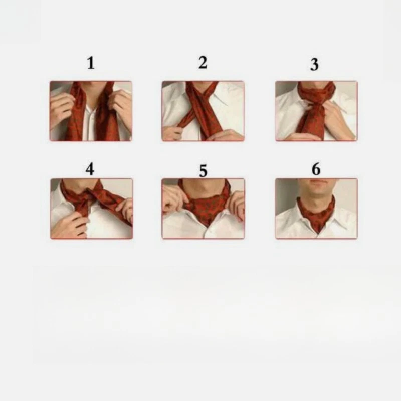 Jacquard Paisley Polka Scarves Cravat Gentleman Ties Men's Ascot Neck Vintage - Image 2 of 4