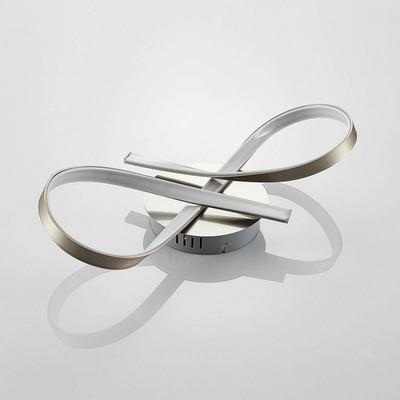 Lindby Deckenleuchte Deckenspirale LED Leuchte Alana Schleifenform nickel matt w