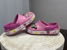 Crocs Disney Minnie Mouse Pink Clog Slip On Shoes With Charms Child sz C10