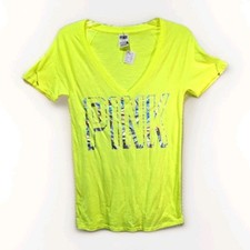 Victoria's Secret Pink T-shirt Neon Yellow Women's Small S