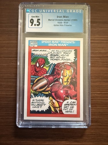 1990 MARVEL UNIVERSE #159 IRON MAN CGC 10 Gem Mint Not PSA