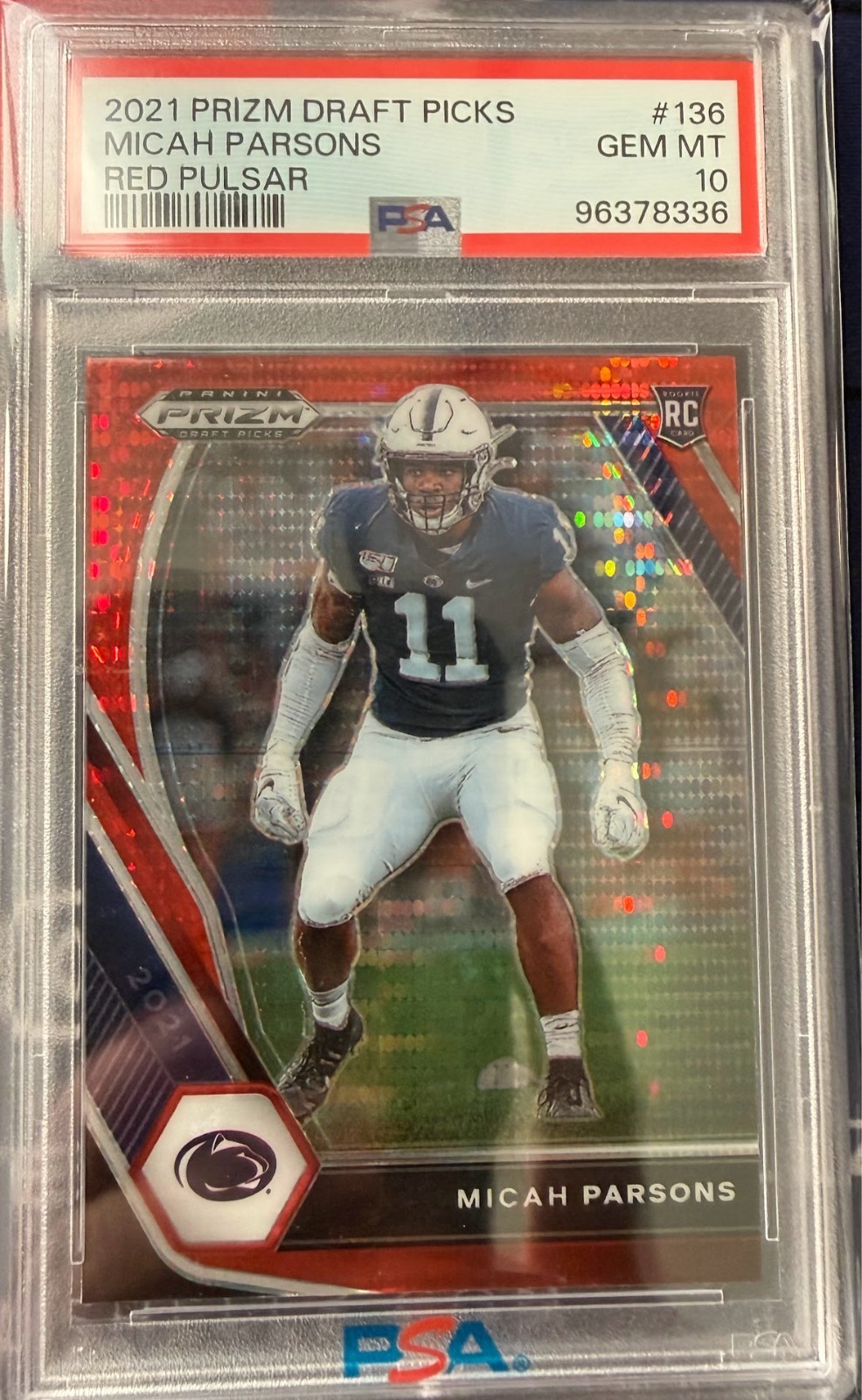 Micah Parsons Panini Prizm Draft Picks #136 Red Pulsar