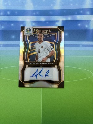 2020 Panini Select UEFA Euro Preview Auto Alessio Romagnoli Silver Italy