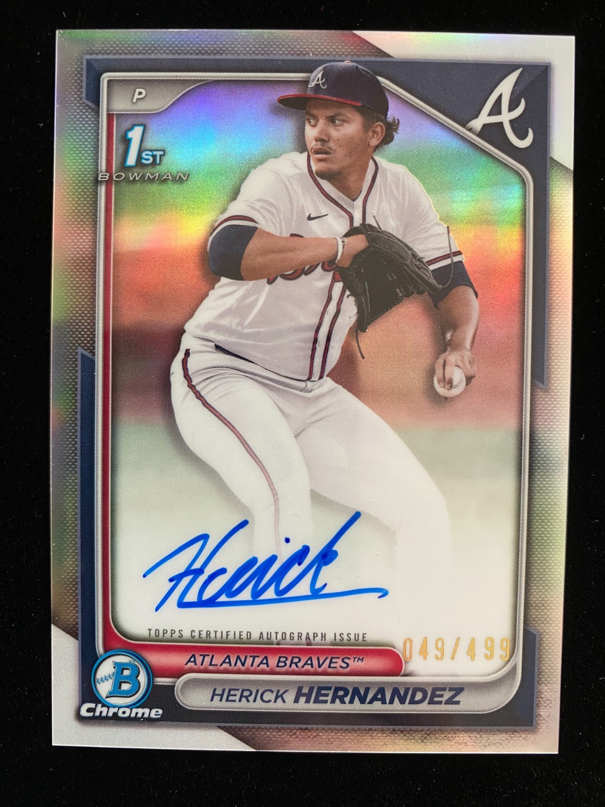 2024 Bowman Chrome Draft HERICK HERNANDEZ 1st Rookie REFRACTOR AUTO #/499 RC SP