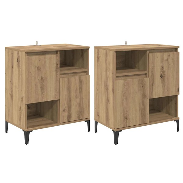 Sideboard 2Er Set Artisan-Eiche 60 X 35 X 70 Cm Holzwerkstoff-image