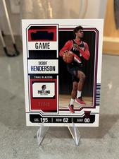 2023-24 Panini Contenders - Scoot Henderson #27 Blue Game Ticket /49 (RC)