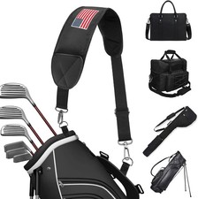 Golf Bag Strap Replacement Adjustable USA Flag Padded Shoulder Strap Waterproof