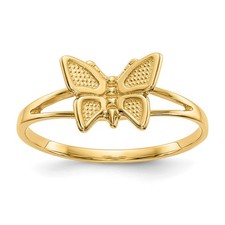 10k Yellow Gold Children's Butterfly Ring Size 5 for Women 0.96gm