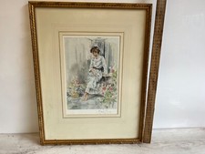 Gordon King Signed & Framed Print Colette 1980s Woman Standing Lithograph 