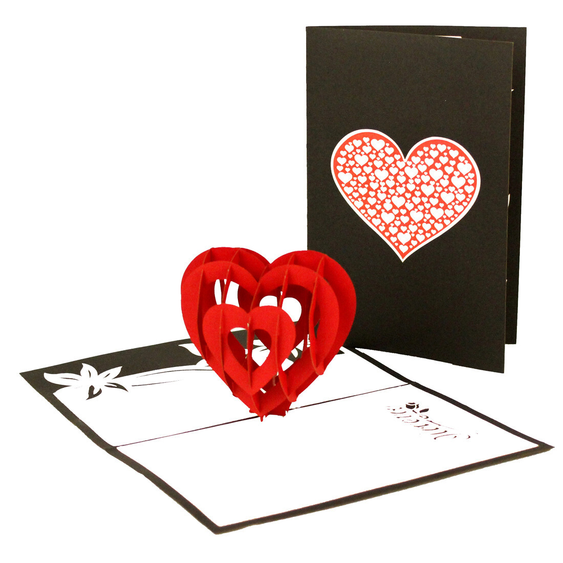 Tarjeta emergente "Red Heart - I Love you" tarjeta de San Valentín 3D y tarjeta de regalo