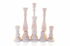 8- Grouped Wooden Candlesticks Paired Candlesticks Wood Candlesticks Unfinished