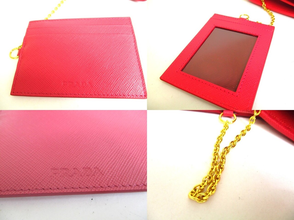 Auth PRADA Saffiano Pink Leather Bifold Long Flap Wallet #a219 | eBay