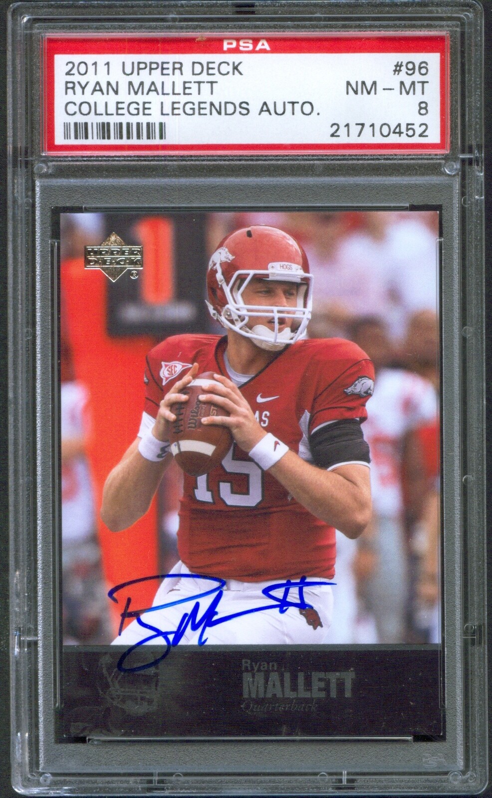 Ryan Mallett Upper Deck College Legends Autograph #96 Base