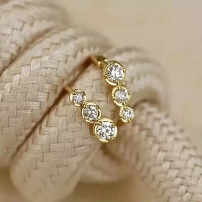 Round Cut 1.00Ct Lab Created Diamond Women's Hoop Earring 14K Yellow Gold Plated