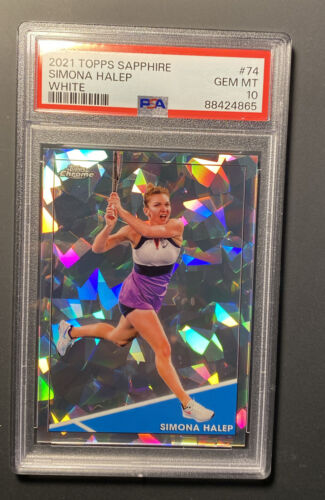 2021 Topps Chrome Simona Halep White Refractor RC Rookie /99 PSA 10 GEM MINT - Picture 1 of 2