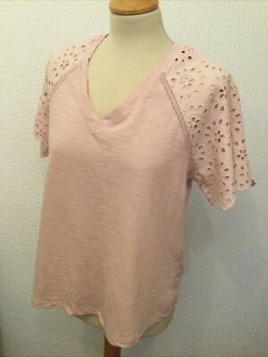 Marks & Spencer M&S Ladies Pink Short Sleeve Blouse Top Size 12 RRP £25 Per Una