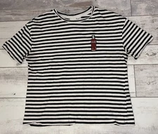 H&M Short Sleeve Coca-Cola Shirt size 6 - Black/White/Stripes     B