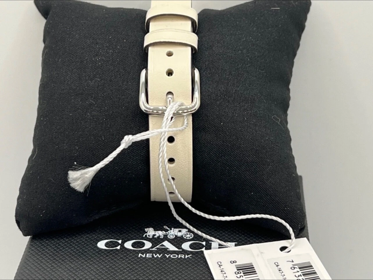 OROLOGIO COACH RARO Ombré Cinturino in Pelle Bianca Nuovo con etichette