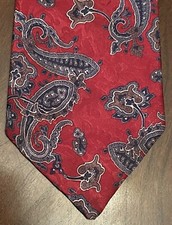 Huxley Red Blue 100% Texturized Polyester Men’s Neck Tie Made In Usa