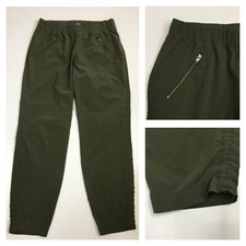 ATHLETA Olive Green Zip Pocket Adjustable Drawstring Hem Pant Womens sz 6