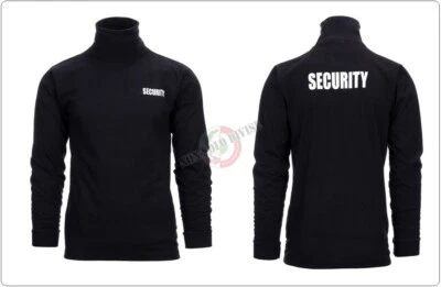 Lupetto Dolcevita Maglioncino Collo Alto con Stampe Security Bodyguard Nero Butt