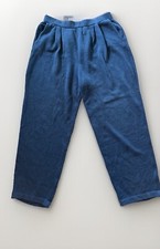 ST JOHN Basics Navy Blue KNIT Pants Pleated Pockets Size 10