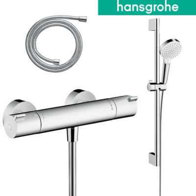 Hansgrohe Duscharmatur Thermostat Duschset Ecostat Crometta Brauseset 13211000