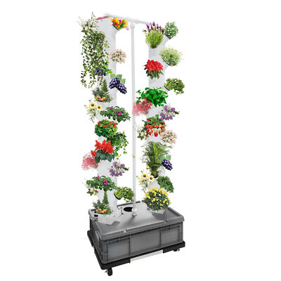 Vertical 56-Pots Hydroponics Tower Set Hydroponic Growing System Home Gardening