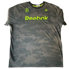 Reebok Men s Short Sleeve T-shirt size L, Camo Gray Green, Fitness Division