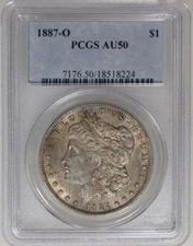 1887 O Morgan Dollar PCGS AU 50