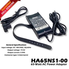 Genuine Dell OEM Laptop PA-12 65 Watt AC Power Adapter LA65NS0-00 MN444 HN662