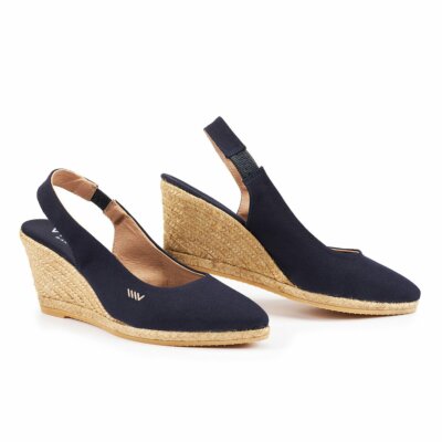 Viscata Lioret Canvas Wedges Women sandals Beige Black EUR Size: 35 36 37 38 39
