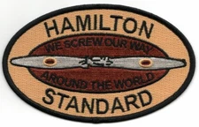 5.25" NAVY HAMILTON STANDARD 2-PROPS OVAL EMBROIDERED JACKET PATCH