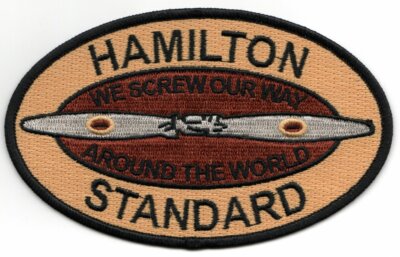 5.25'' NAVY HAMILTON STANDARD 2-PROPS OVAL EMBROIDERED JACKET PATCH