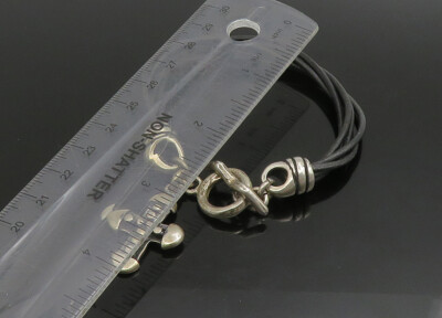 JRI MEXICO 925 Silver Vintage Religious Cross Leather Rope